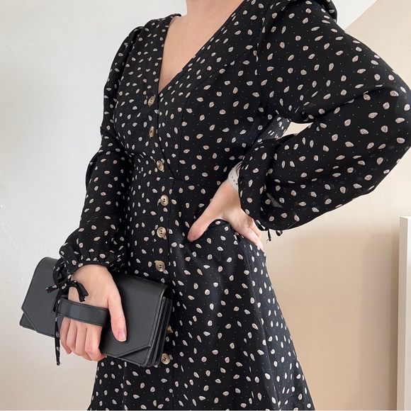 Mendocino Long Sleeve Button Detail Mini Dress - Picture 2 of 10